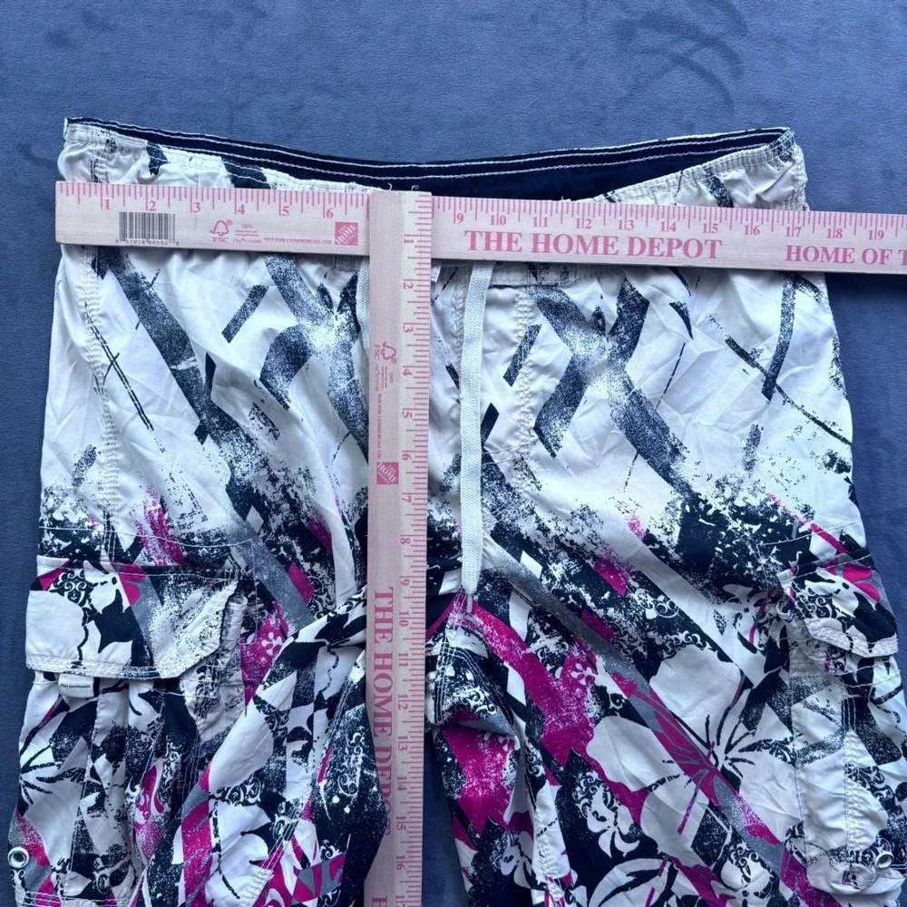Arizona Jean Co Mens Board Shorts Pink Black White Floral Cargo Swim Trunks 34